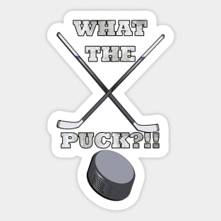 Hockey Gifts for Player & Fans Funny Quote What The Puck Ice Hockey Sticker